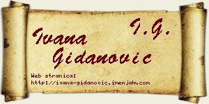 Ivana Gidanović vizit kartica